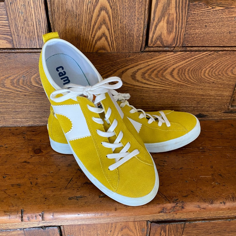 Camper yellow & white leather sneakers 41